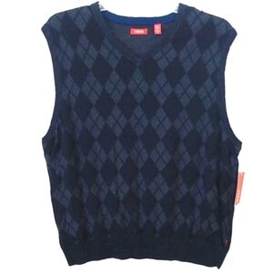 IZOD NAVY ARGYLE V-NECK PULLOVER SWEATER VEST SIZE XXL NWT